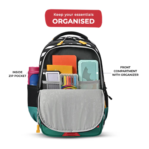 Play Block Backpack 17 Inch (Red-Green) - Image 4