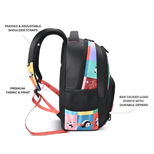 Puffy Backpack 15 Inch (Black-Orange) - Image 3