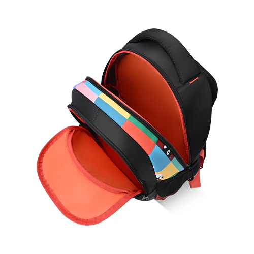 Puffy Backpack 15 Inch (Black-Orange) - Image 6