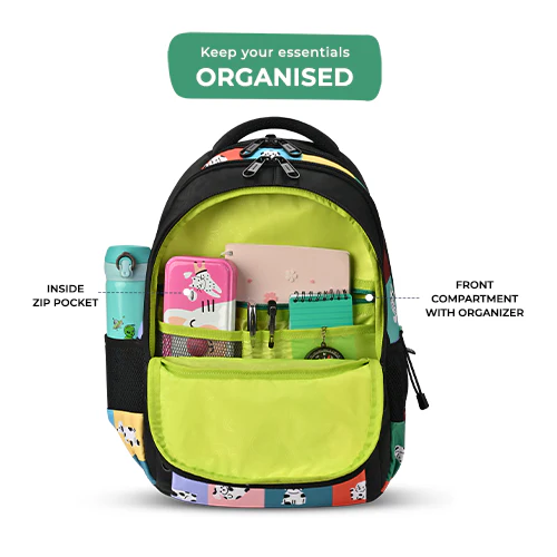 Puffy Backpack 17 Inch (Black-Green) - Image 5