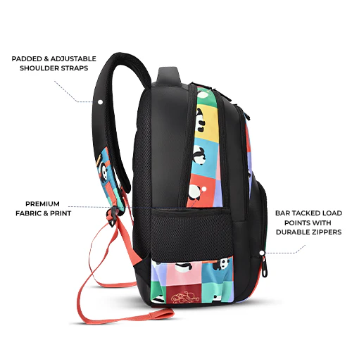 Puffy Backpack 17 Inch (Black-Orange) - Image 3