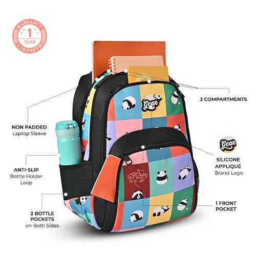 Puffy Backpack 17 Inch (Black-Orange) - Image 4