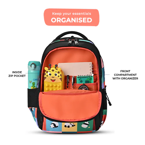 Puffy Backpack 17 Inch (Black-Orange) - Image 5
