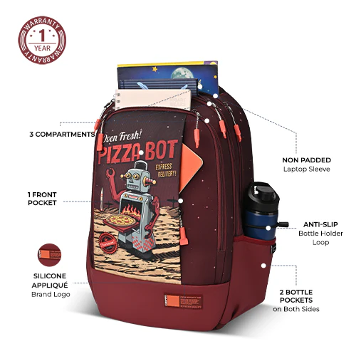 Fiction 2 Backpack 19 Inch (Maroon-Orange) - Image 2