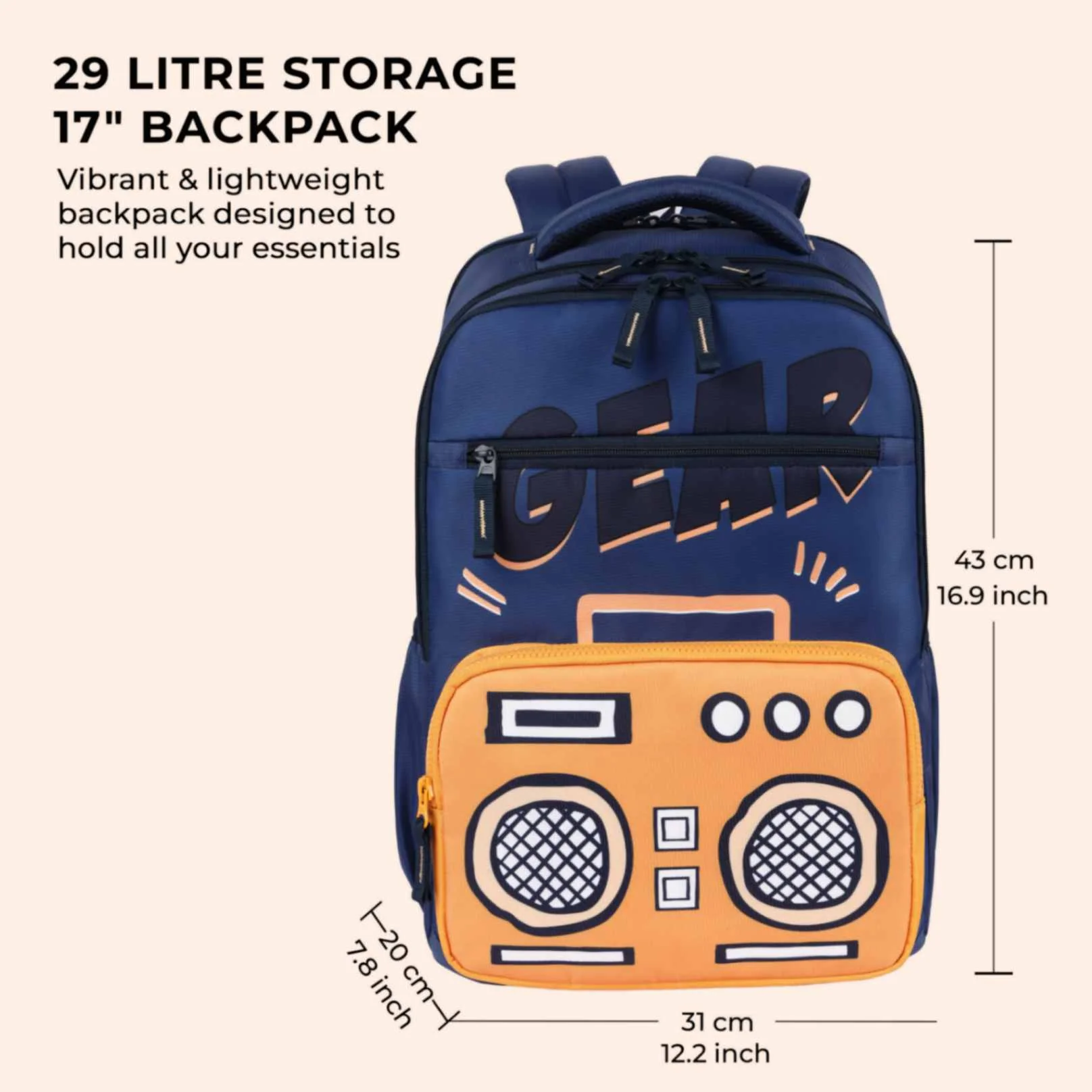Sound Break Backpack 17 Boys (Blue) - Image 3