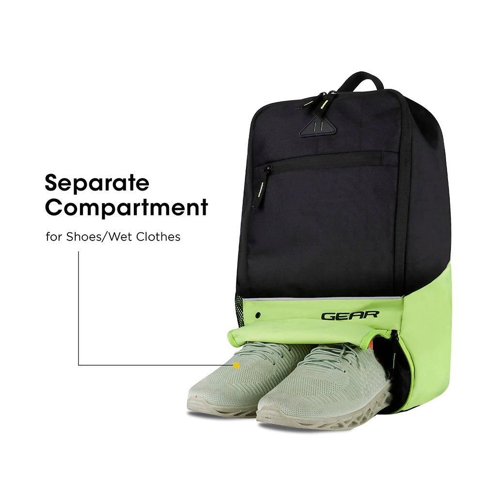 Superior XL 17L Backpack with Shoe Pocket (Black-Fluroscent Green) - Image 7