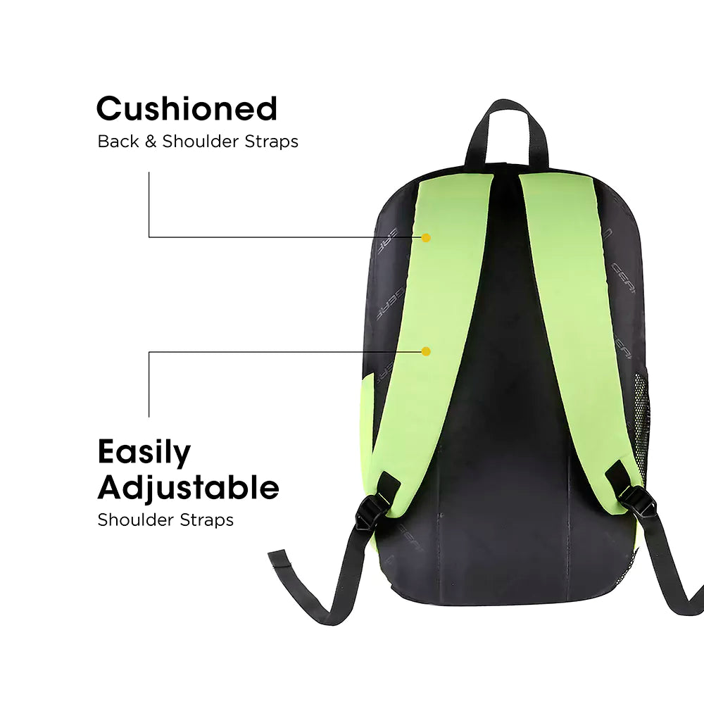Superior XL 17L Backpack with Shoe Pocket (Black-Fluroscent Green) - Image 9