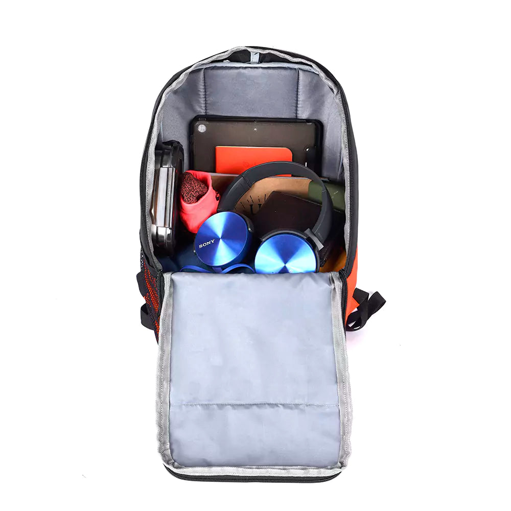 Superior XL 17L Backpack with Shoe Pocket (Black-Orange) - Image 7