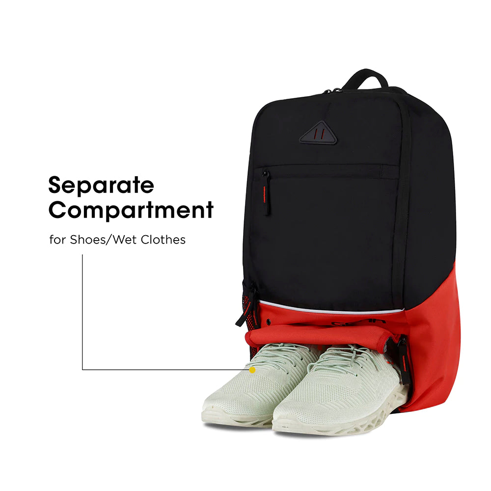 Superior XL 17L Backpack with Shoe Pocket (Black-Orange) - Image 8
