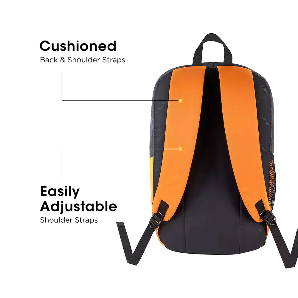 Superior XL 17L Backpack with Shoe Pocket (Grey-Orange) - Image 8
