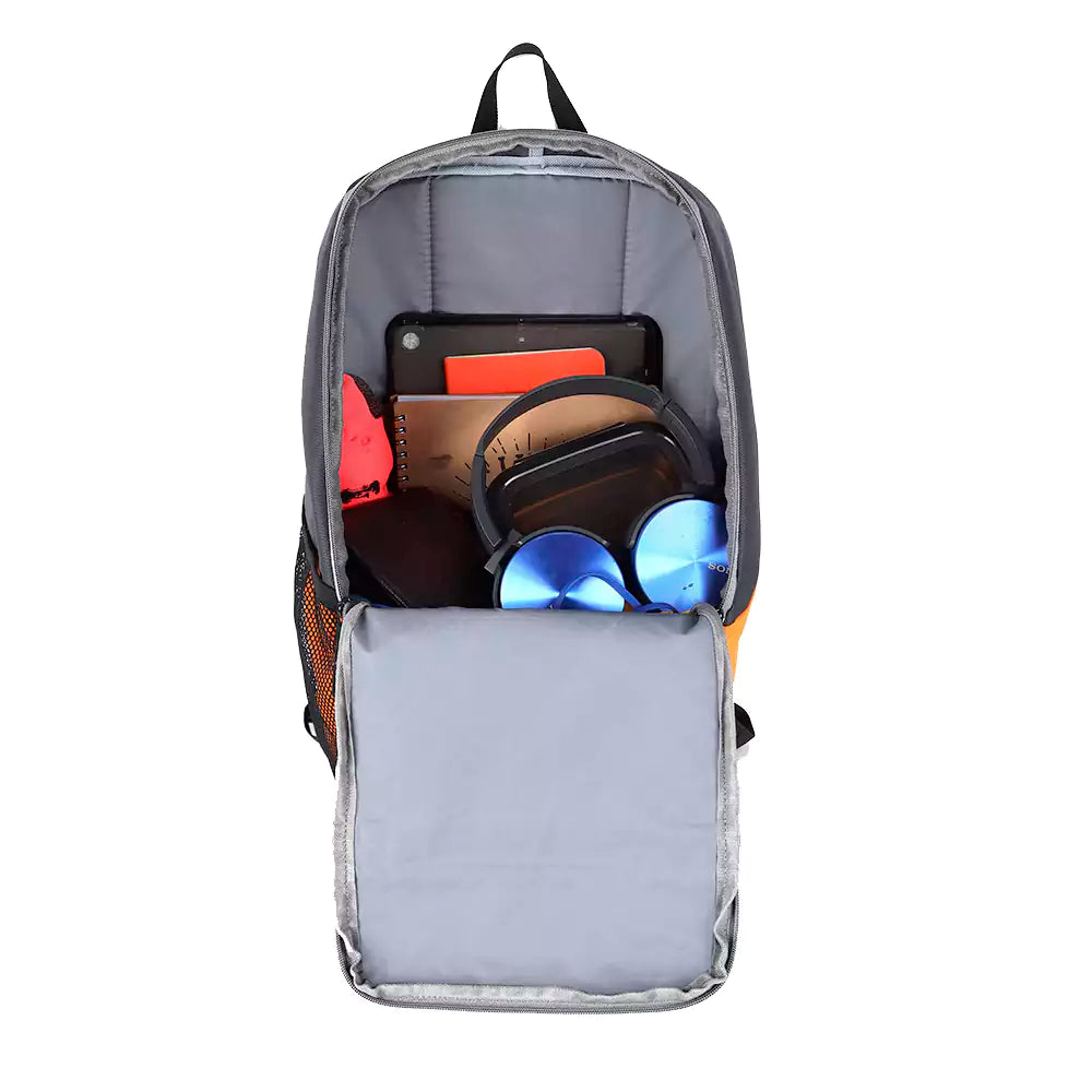 Superior XL 17L Backpack with Shoe Pocket (Grey-Orange) - Image 9