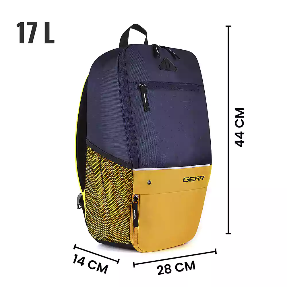 Superior XL 17L Backpack with Shoe Pocket (Navy-Yellow) - Image 10