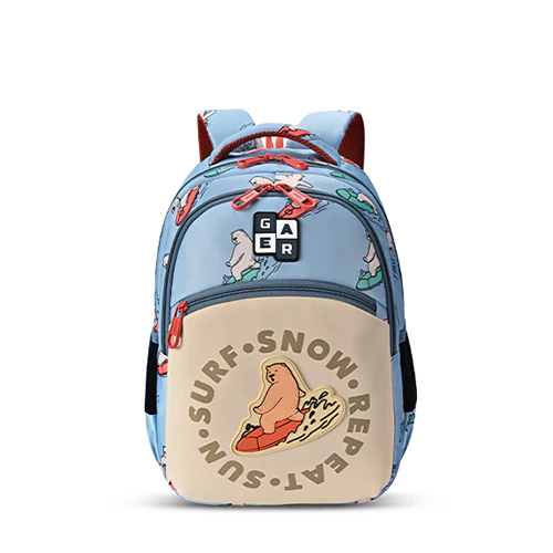 Bear Backpack 15 Inch (Sky Blue-Orange)