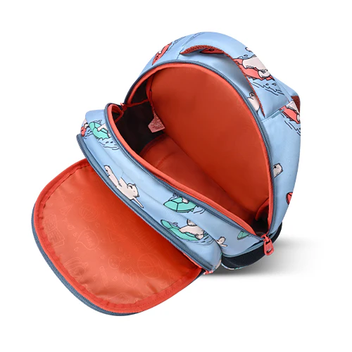 Bear Backpack 15 Inch (Sky Blue-Orange) - Image 4