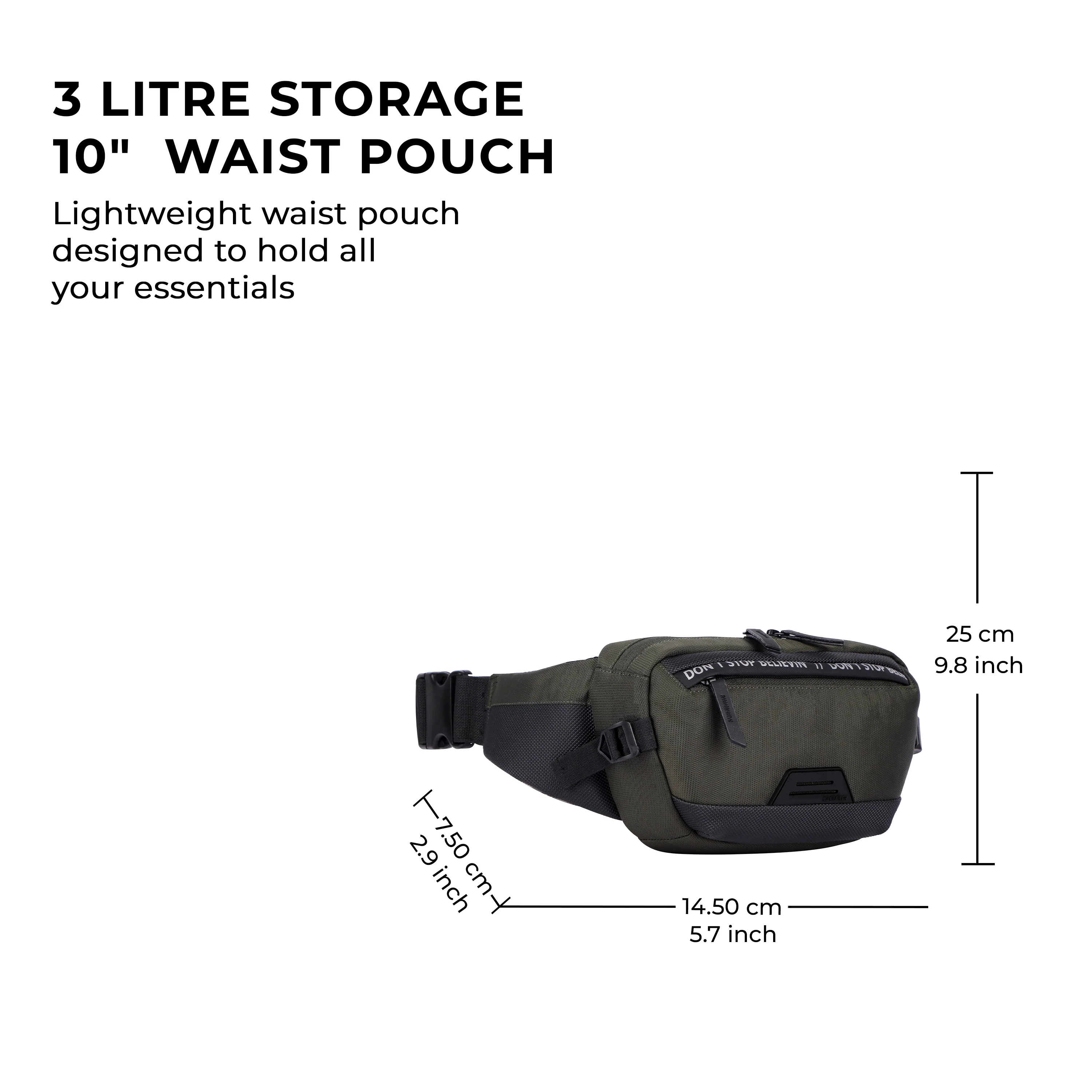CLOAK WAIST POUCH 3L (OLIVE-BLACK) - Image 3