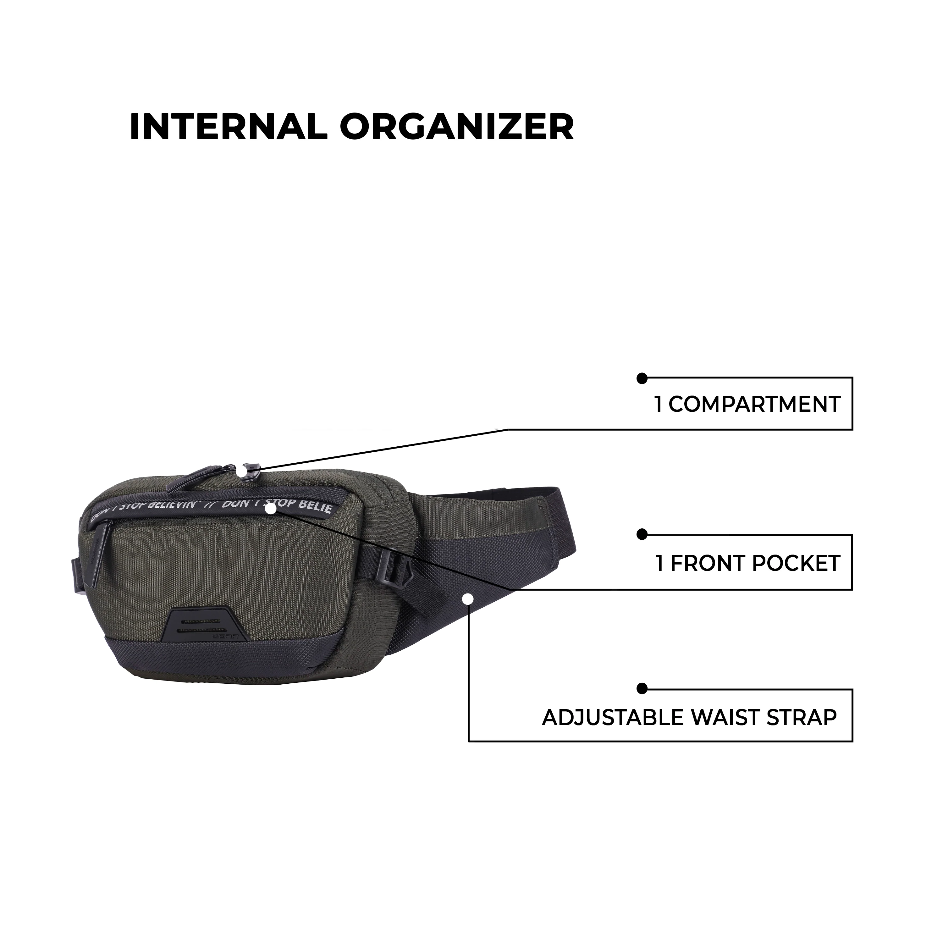 CLOAK WAIST POUCH 3L (OLIVE-BLACK) - Image 4