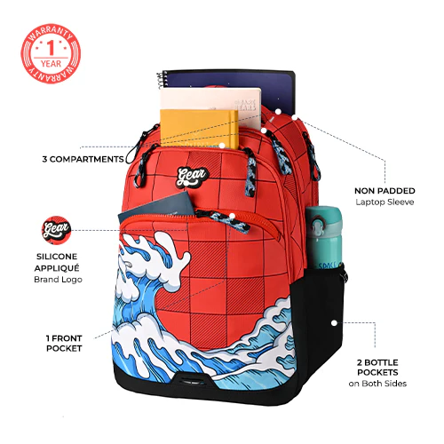 Shuffle Backpack 17 Inch (Red-Blue) - Image 2
