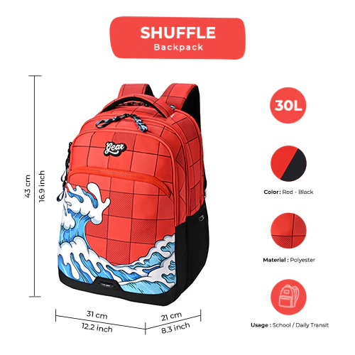 Shuffle Backpack 17 Inch (Red-Blue) - Image 8