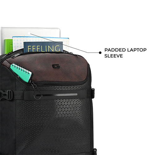 Gear Turbo 4 19"/40L Anti Theft Large Water Resistant Laptop Backpack with Raincover/Casual Backpack/Daypack/Travel Backpack/College Bag For Men/Women(Black-Brown) - Image 7