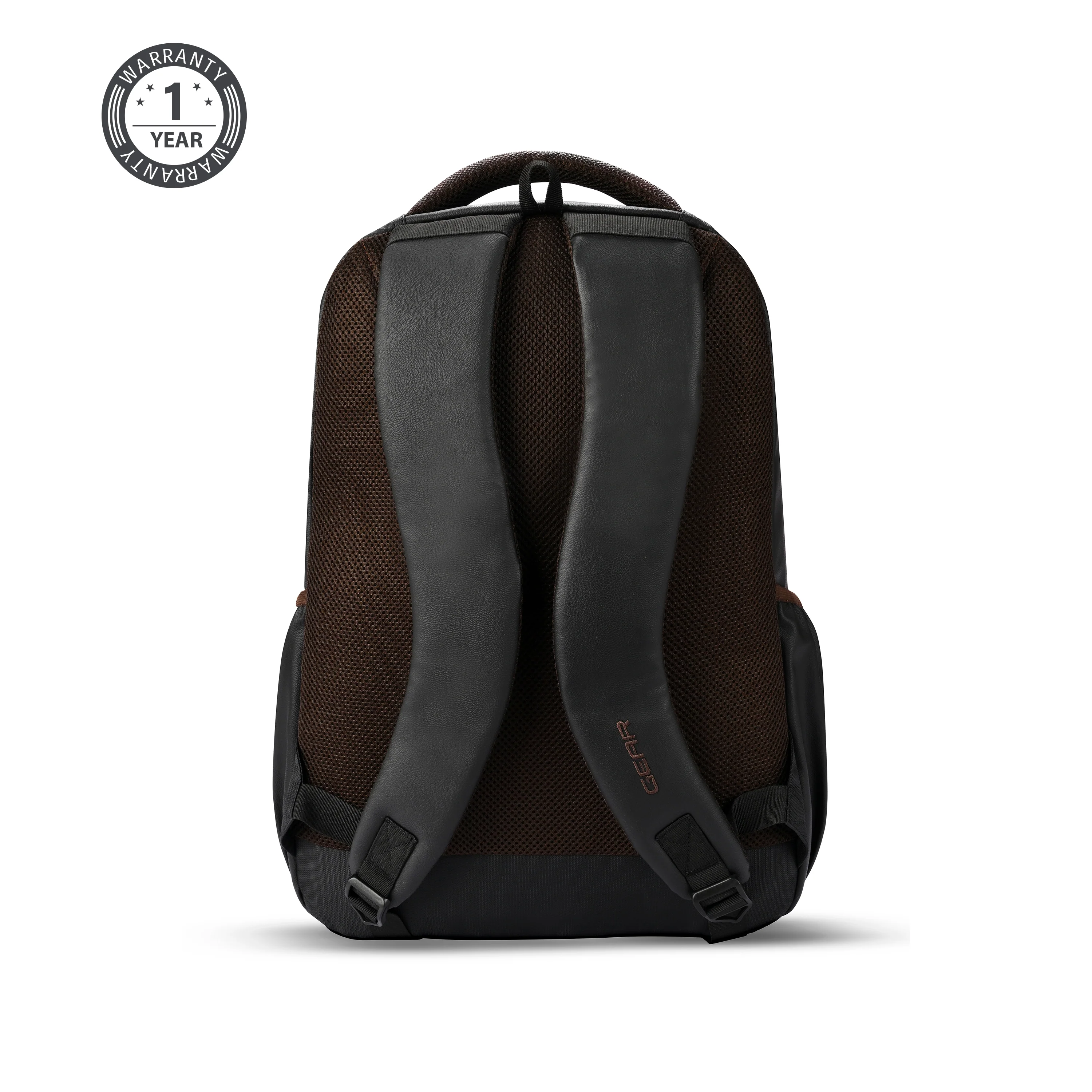 Gear Vintage 2 Faux Leather(Without Antitheft) 19"/34L Large Water Resistant Laptop Backpack/Casual Backpack/Daypack/Travel Backpack/College Bag For Men/Women(Black-Brown) - Image 8