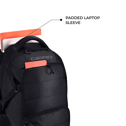 Gear Aspire 19”/30L Large Water Resistant Laptop Backpack | Casual Backpack | Daypack | Travel Backpack | College Bag For Men/Women (Black) - Image 6