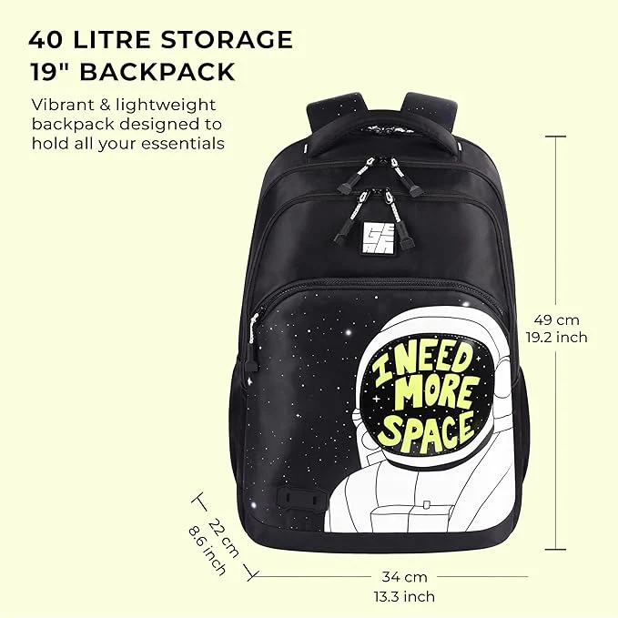 Space Pod Backpack 19″ Boys (Black) - Image 8