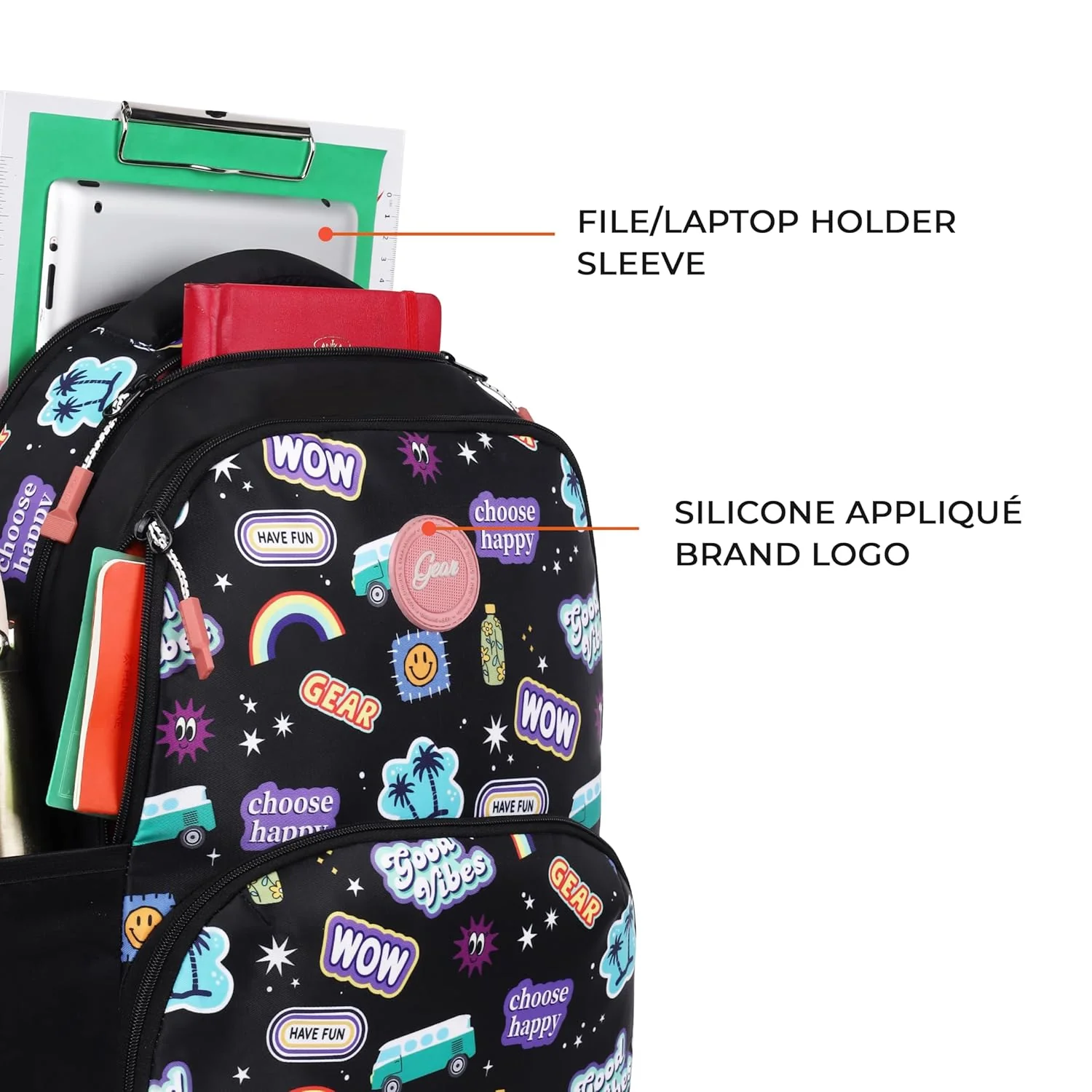 Wow Backpack 17″ Girls (Black) - Image 4